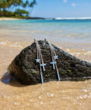 Chain Cross Star Earrings 3 Strand Silver Bohemian Dangle Long Drop Chain Boho Jesus Pendant for Women