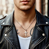 Sleek Silver Gold Cross Necklace for Men Women Waterproof Hypoallergenic Stainless Steel Girls Boy Jesus Hope Jewelry Christian Jewellery