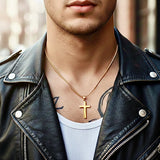 Sleek Silver Gold Cross Necklace for Men Women Waterproof Hypoallergenic Stainless Steel Girls Boy Jesus Hope Jewelry Christian Jewellery