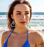 Handmade Silver Triangle Cross Earrings Dangle Bar Crucifix Hand Hammered Custom Personalized Bar Cross of Jesus Drop Jewelry jewellery