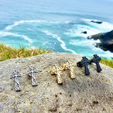 Cross Earrings Celtic Knot Studs Silver Gold Black Irish Post Style Jewelry for Weddings Bridesmaids hypoallergenic Jewellery for Women