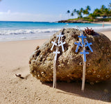 Solid Sterling Silver 3 Strand Cross Tassel Earrings Chain Dangle Studs Antiqued S925 Boho Wedding Jewelry Simple Cross of Jesus Crucifix