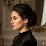 Gold Cross Earrings with Red Colored CZ for Women Weddings Bridesmaid