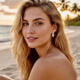 Cross Huggie Earrings Sterling CZ Wrap Elegant Cuff Sparkling Zirconia Modern Design