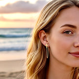 Cross Earrings Tassel Chain Jesus Jewelry for Woman and Girls All Stainless Steel Waterproof Hypoallergenic