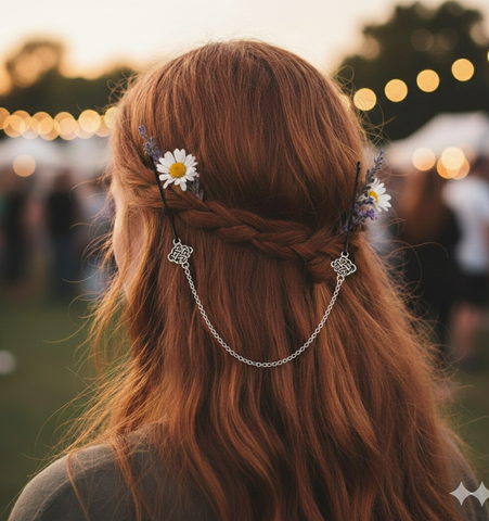 Vintage viking Irish hair pins celtic hair clip accessories jewelry for long hair Celtic knot hair pullback silver clip hair accessories