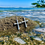 Large Sterling Silver Cross Earrings Dangle Hypoallergenic Elegant Dainty Sparkling Jewelry for women