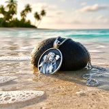 Gorgeous Jesus Shepherd Carrying a Sheep Lamb Antiqued Tin Medal Cast Medallion Integrated Bail with Cross