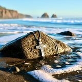 All Tin Crown of Thorns Profile Crucifix Necklace Gorgeous Full Size Jesus Face Cross Antiqued Finish Waterproof INRI Catholic Orthodox