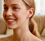 Silver Chain Cross Earrings with box chain through the earlobe design