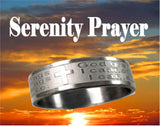 Ring Silver Serenity Prayer Wedding Rings 8mm Wide Stainless Steel Ring for Woman Waterproof Jewelry Ring Men