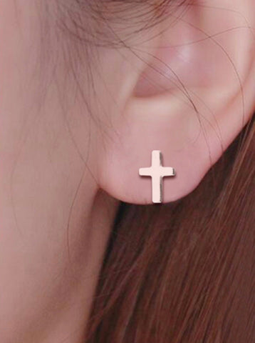 Dainty cross stud earrings for girls women silver gold black cross post earrings wedding jewelry simple cross jewellery