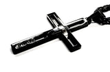 Black Cross Necklace Heavy Black Chain Prayer Necklace Super Modern 2 Cross Crazy Design Pendant for Mens Boys Christian Jewelry Jewellery