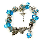 Cross Charm Bracelet Blue Brown Silver Hippie Bohemian High Quality Inexpensive Jewelry for Women