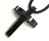 Cross Necklace Men Silver Black Gold Modern Classic Pendant All Stainless Steel Boys Heavy Braided Chain Jewelry Catholic Orthodox Crucifix