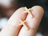 Dainty cross stud earrings for girls women silver gold black cross post earrings wedding jewelry simple cross jewellery