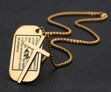 Black gold silver serenity prayer necklace dog tag waterproof box chain military design pendant for mens boys