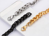 bracelet keel chain silver gold black stainless steel wheat box design waterproof pendant for mens boys christian jewelry