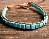 Natural Stone Bracelet 1 Wrap Boho Bohemian Yoga Leather Friendship High Quality Jewelry for Women SouthWest Jewelry Girls Jewelry