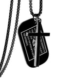 Black gold silver serenity prayer necklace dog tag waterproof box chain military design pendant for mens boys