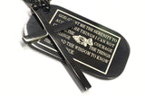 Black gold silver serenity prayer necklace dog tag waterproof box chain military design pendant for mens boys