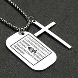 Black gold silver serenity prayer necklace dog tag waterproof box chain military design pendant for mens boys