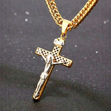 Large Crucifix Cross Necklace Orthodox Crucifix for Men Silver Gold Heavy Stainless Steel Curb hip hop Chain Jewelry Boys Cross of Jesus