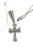 Irish Celtic Knot Memorial Cross URN Silver Necklace Pet Cremation Urn Waterproof Stainless Steel Ashes Remains Men Woman Jewellery