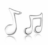 925 Silver Music Note Stud Earrings music teacher gift music lover band member sterling silver Elegant Modern Womans Girls hypoallergenic