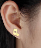 Gold Music Note Earrings Stud design for music teachers gift music lover band member Hypoallergenic Womans Girls Jewelry Jewellery