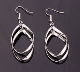 Infinity twist 2 hoop earrings drop dangle silver gold earrings for women girls jewelry jewellery