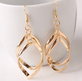 Infinity twist 2 hoop earrings drop dangle silver gold earrings for women girls jewelry jewellery