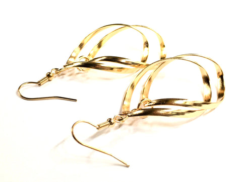 Infinity twist 2 hoop earrings drop dangle silver gold earrings for women girls jewelry jewellery