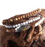 Believe 3 Strand Wrap Bracelet Natural Stone Boho Bohemian Yoga Leather Friendship High Quality SouthWest Jewelry Women Girls Jewelry