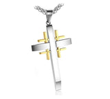 Jerusalem Cross Christian Cross Necklaces for Women Gold Stainless Steel Prayer Jewelry Necklace Charm Pendant Gold Crucifix Men Jewish