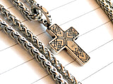 South western cross solid sterling silver with iridescent alabaster necklace S925 pendant for women cast jewelry link chain jewellery girls