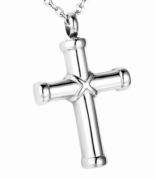 Silver Memorial Cross URN Necklace Urn Pet Ash Cremation Waterproof Stainless Steel Cross Container Jewelry Remains Funeral