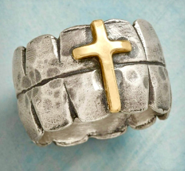 Ring Vintage Cross of Jesus 3/8 inch Width Band Rings for Men Women Girls Wedding Rings Jewelry Jewellery