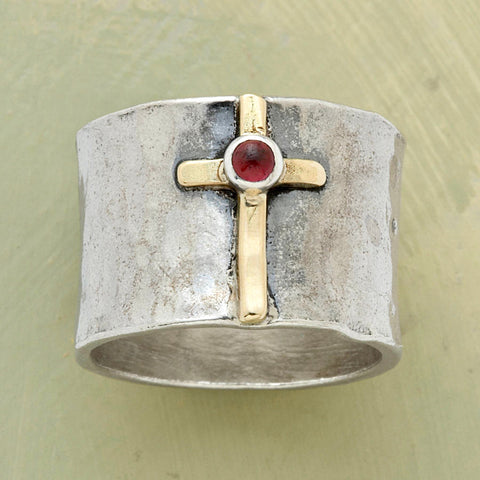 Ring Vintage Cross of Jesus 3/8 inch Width Band Rings for Men Women Girls Wedding Rings Jewelry Jewellery