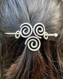 spiral of life tri-spiral irish hair barrette celtic knot metal stick hair clip viking hairpin pullback braided hairstyle hair accessories