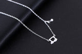 Silver Music Note Necklace music lover aficionado band member music teacher 925 sterling silver Elegant Modern Womans Girls Jewelry