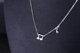 Silver Music Note Necklace music lover aficionado band member music teacher 925 sterling silver Elegant Modern Womans Girls Jewelry