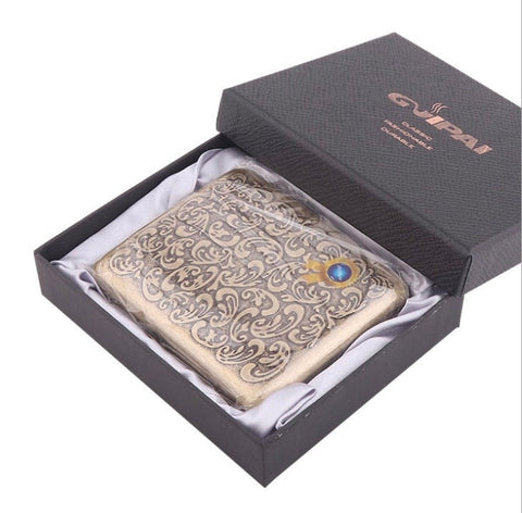 Cigarette Case Holder Deep Embossed Filigree Design with Antiqued Brass Accents God Jesus Christian Jewelry