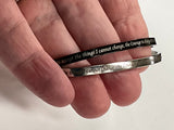 Thin Black and Silver Serenity Prayer Cuff Bracelet All Stainless Steel Bangle Engraved Cuff