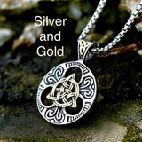 Silver Celtic Irish Knot Necklace Pendant Chain Super Thick Cast Large Vintage Filigree Viking Heavy Chain Viking Trinity Love Waterproof