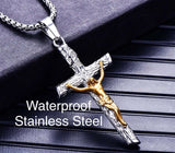 Ancient Crucifix Cross Catholic Orthodox INRI Necklace for Men Gold Black Waterproof Stainless Steel hip hop Jesus