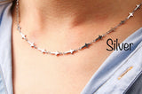 Sideways Cross Tiny Cross Chain Necklace Small Cross Hypoallergenic Meaning of the Horizontal Waterproof Jewelry