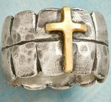 Ring Vintage Cross of Jesus 3/8 inch Width Band Rings for Men Women Girls Wedding Rings Jewelry Jewellery