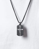 Cross Necklace Black Dog Tag Super Thick with Chain Heavy Stainless Steel Prayer Crazy Design Pendant Mens Hip Hop Boys Christian Jewelry