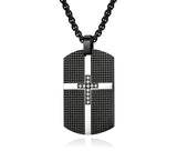 Cross Necklace Black Dog Tag Super Thick with Chain Heavy Stainless Steel Prayer Crazy Design Pendant Mens Hip Hop Boys Christian Jewelry